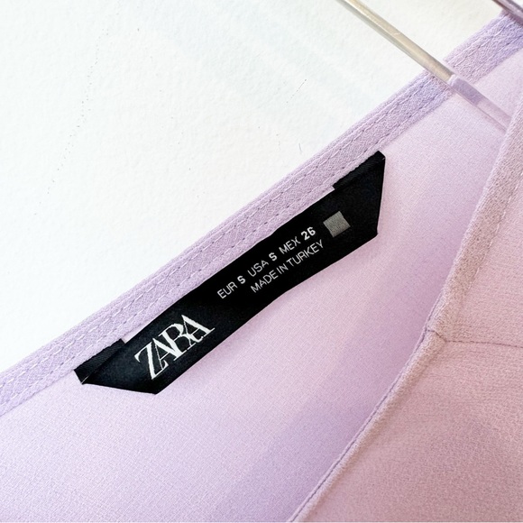 Zara | Semi-Sheer Lilac Fitted Waist Flowy Top - Picture 8 of 10